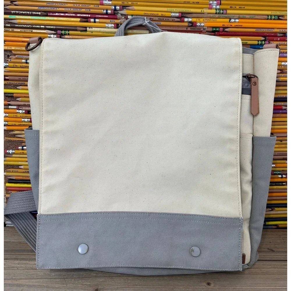 Petunia Pickle Bottom Pathway Pack Backpack Messenger Diaper Bag Cream Grey Good